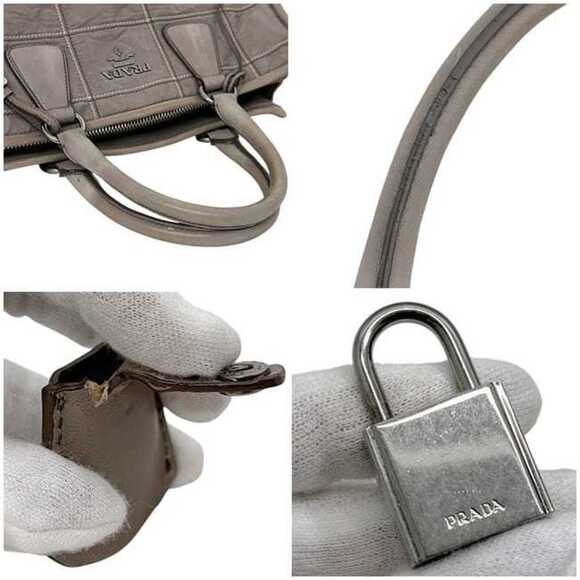 PRADA Gray Leather Shoulder Bag - Picture 10 of 11